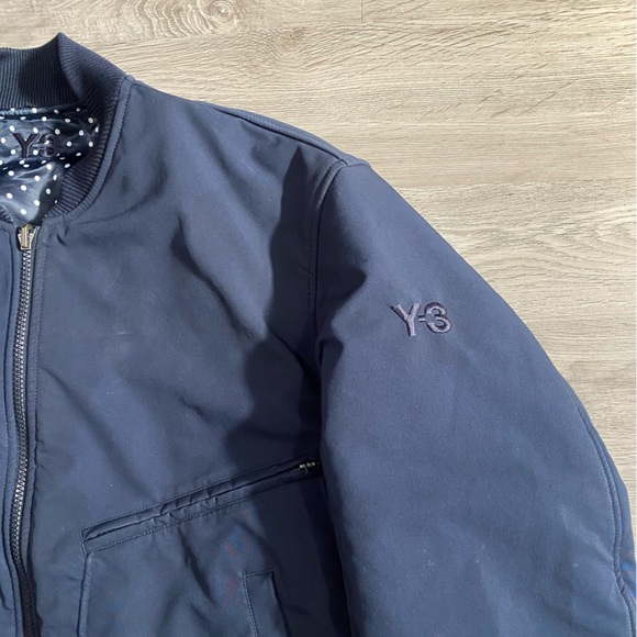 Men's Y-3 Adidas‎ Navy Polka Dot Bomber Jacket Reversible - Picture 6 of 7
